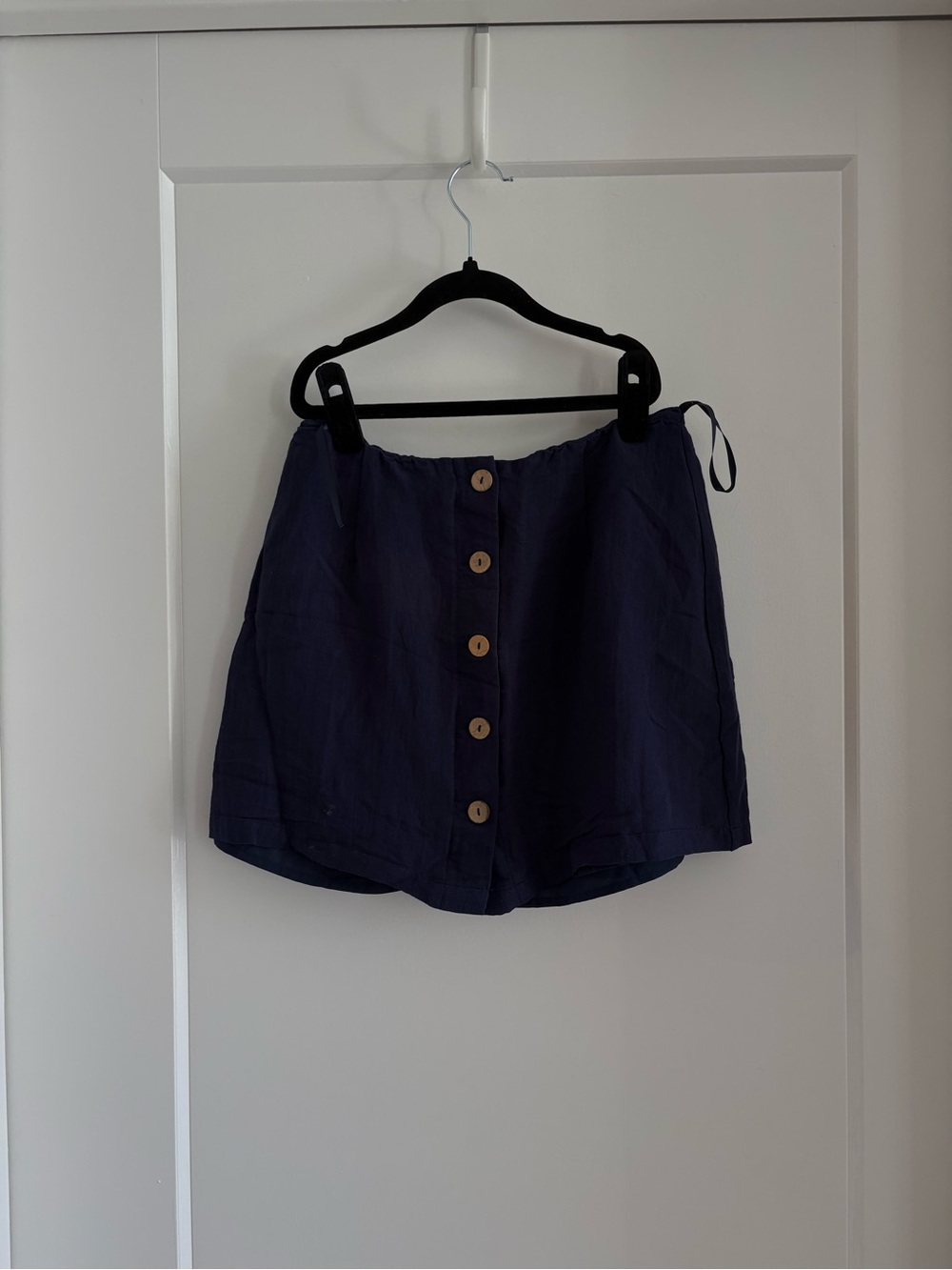 Cotton Candy Deep Navy Button-Front Skirt